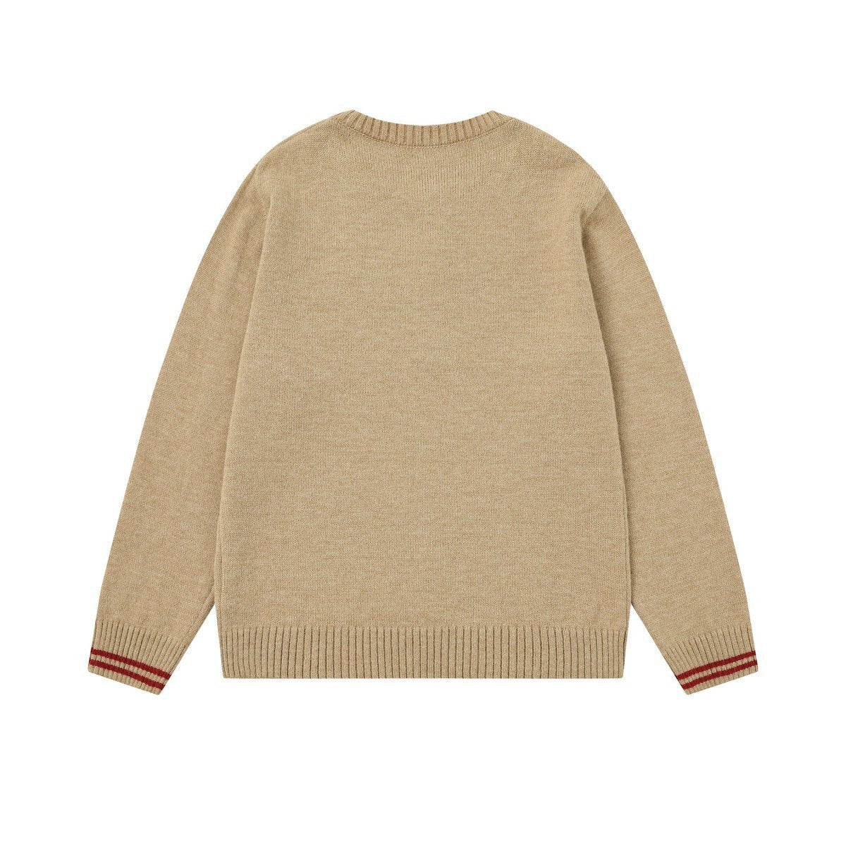 Embroidery Design  Henley Neck  Loose  Knit Sweater